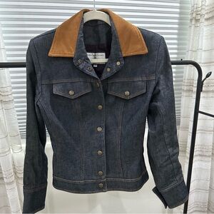 Designer Jean Jacket with Ultra Suede Collar